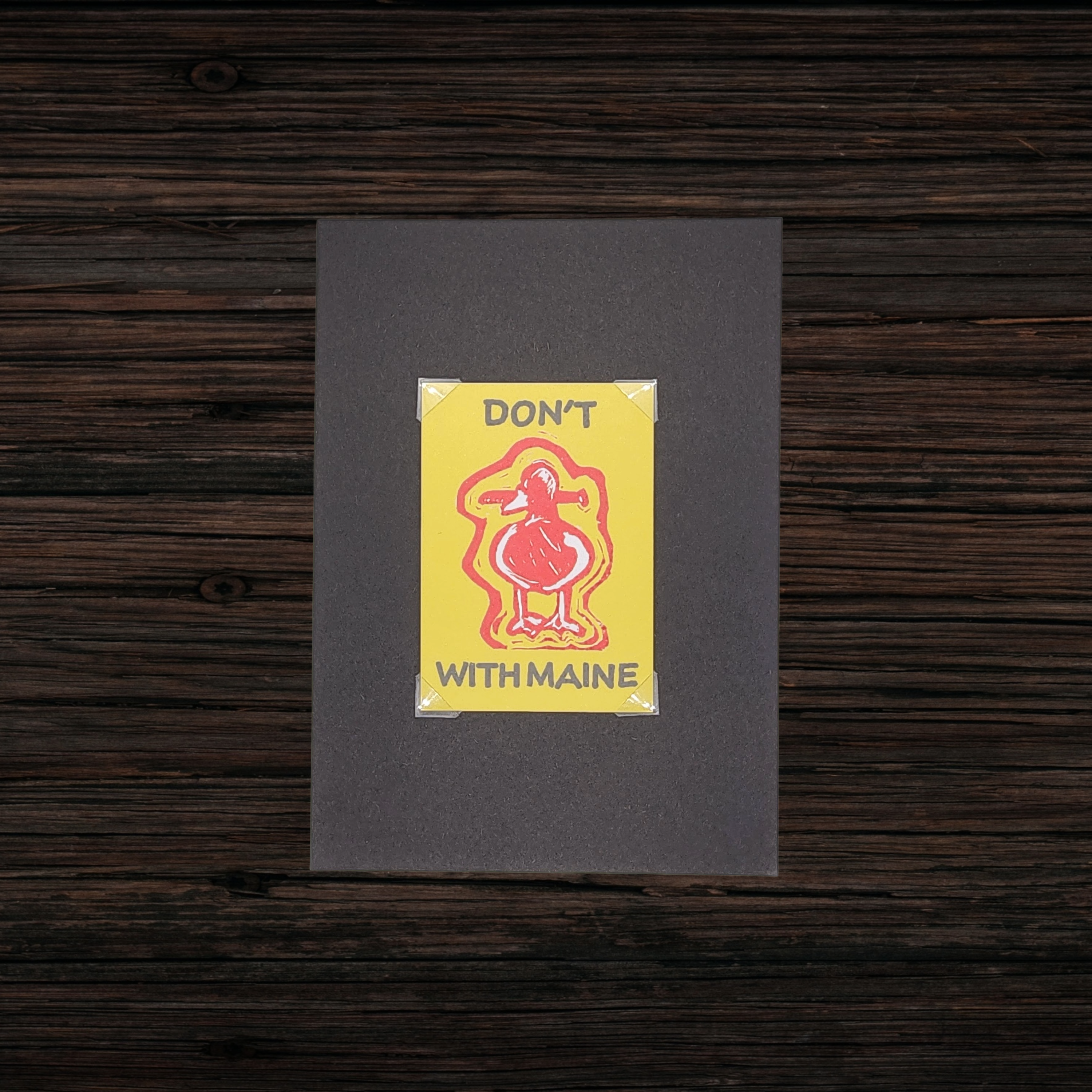 Don't Duck With Maine | Original Linocut ACEO Print