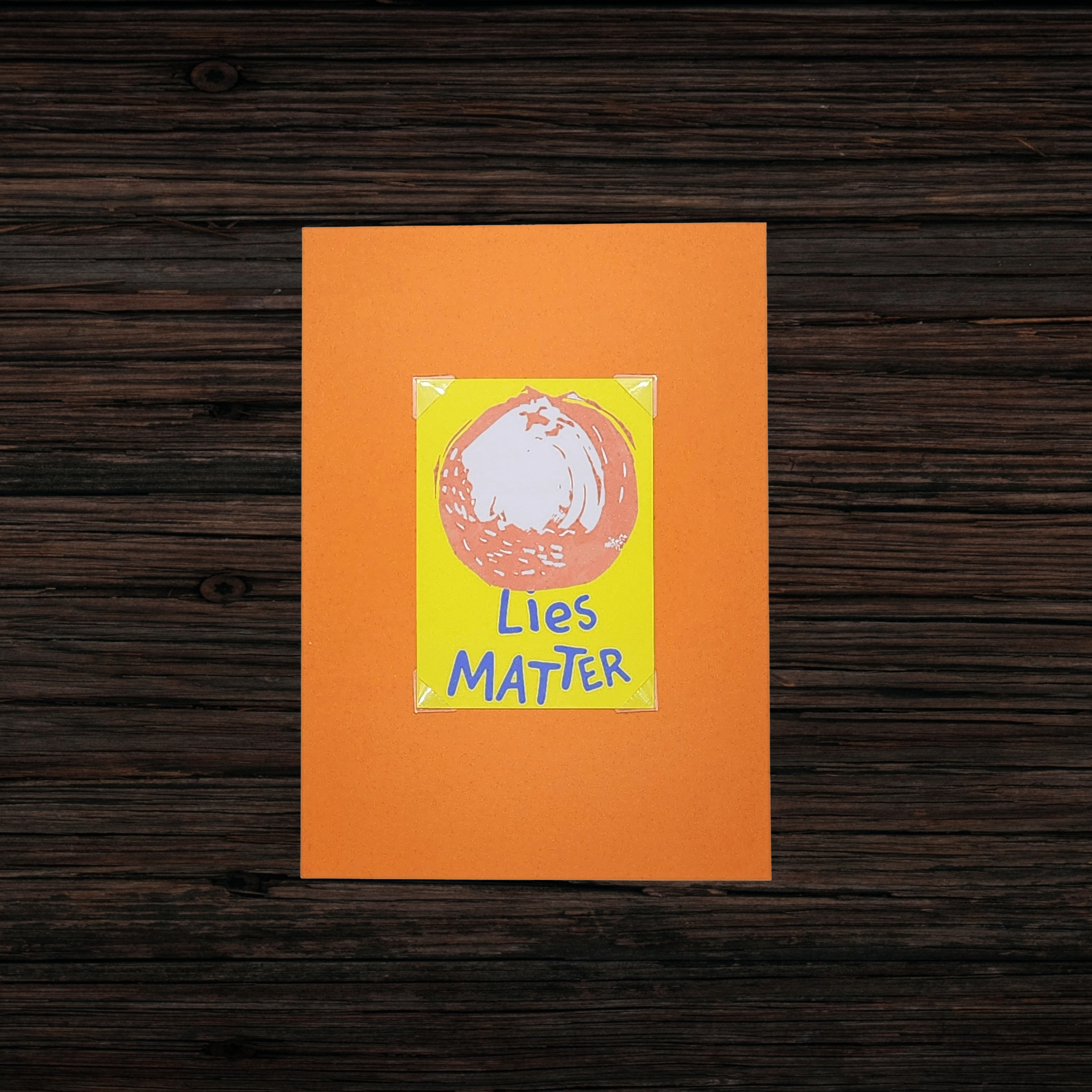 Orange Lies Matter | Original Linocut ACEO Print