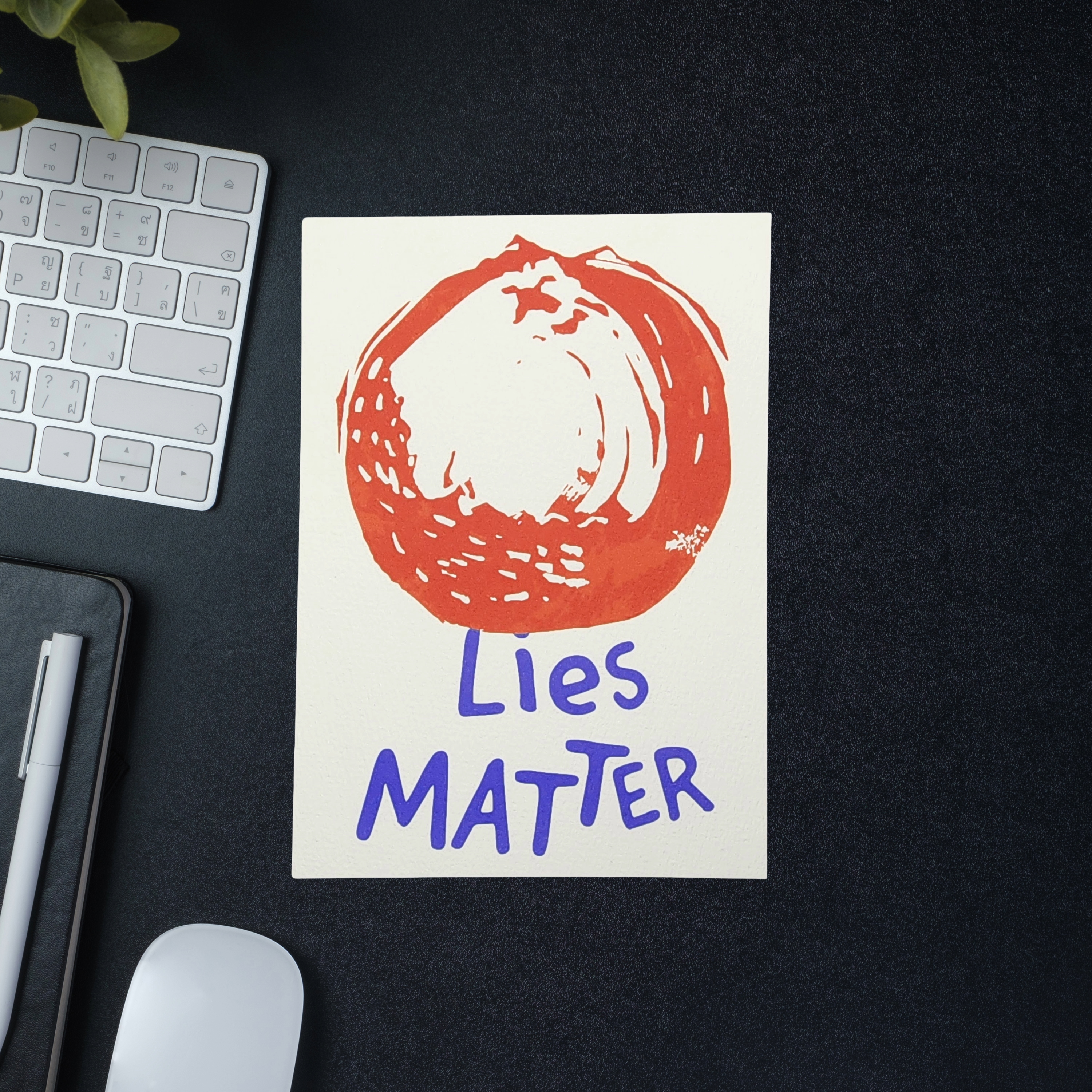 Orange Lies Matter | 5x7 Original Hand-Carved Linocut Print