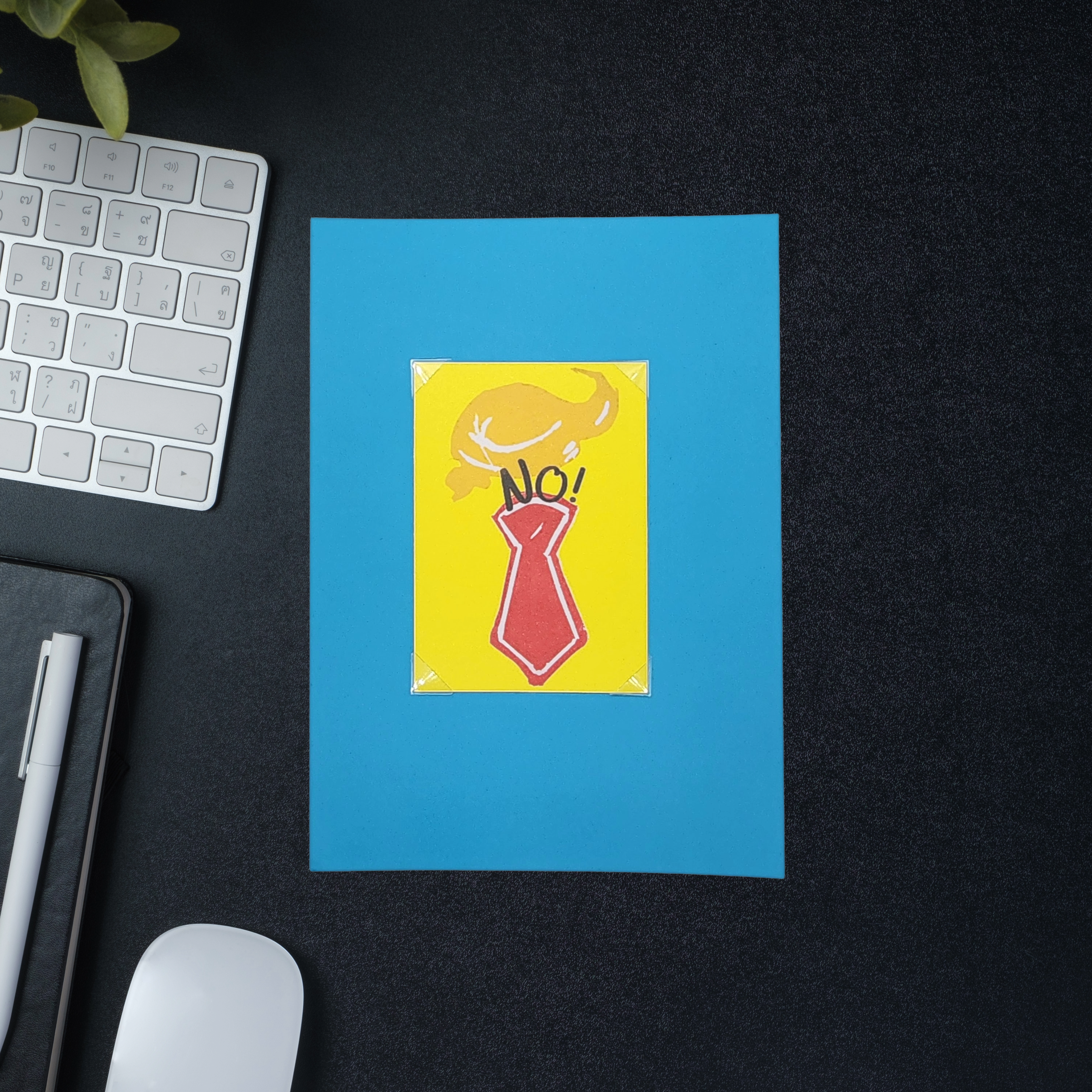 No! | Original Linocut ACEO Print