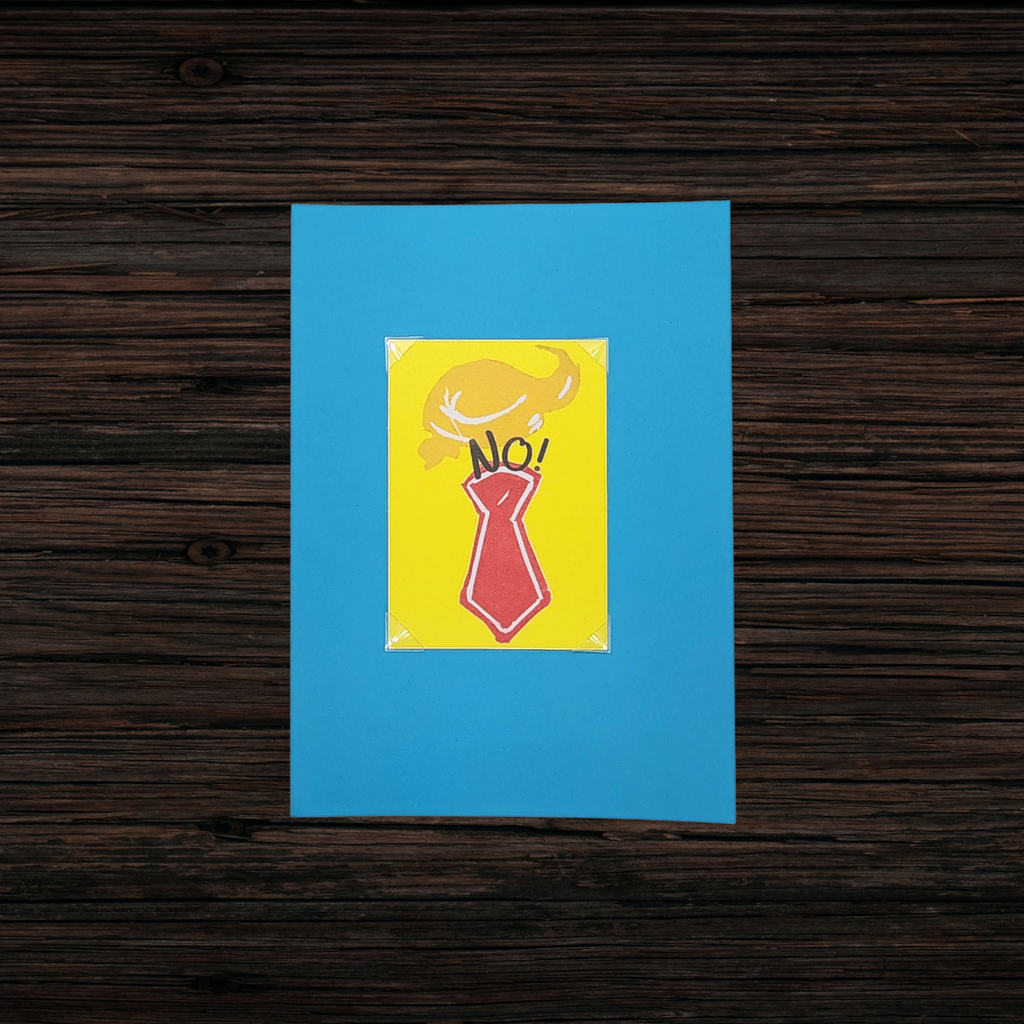 No! | Original Linocut ACEO Print
