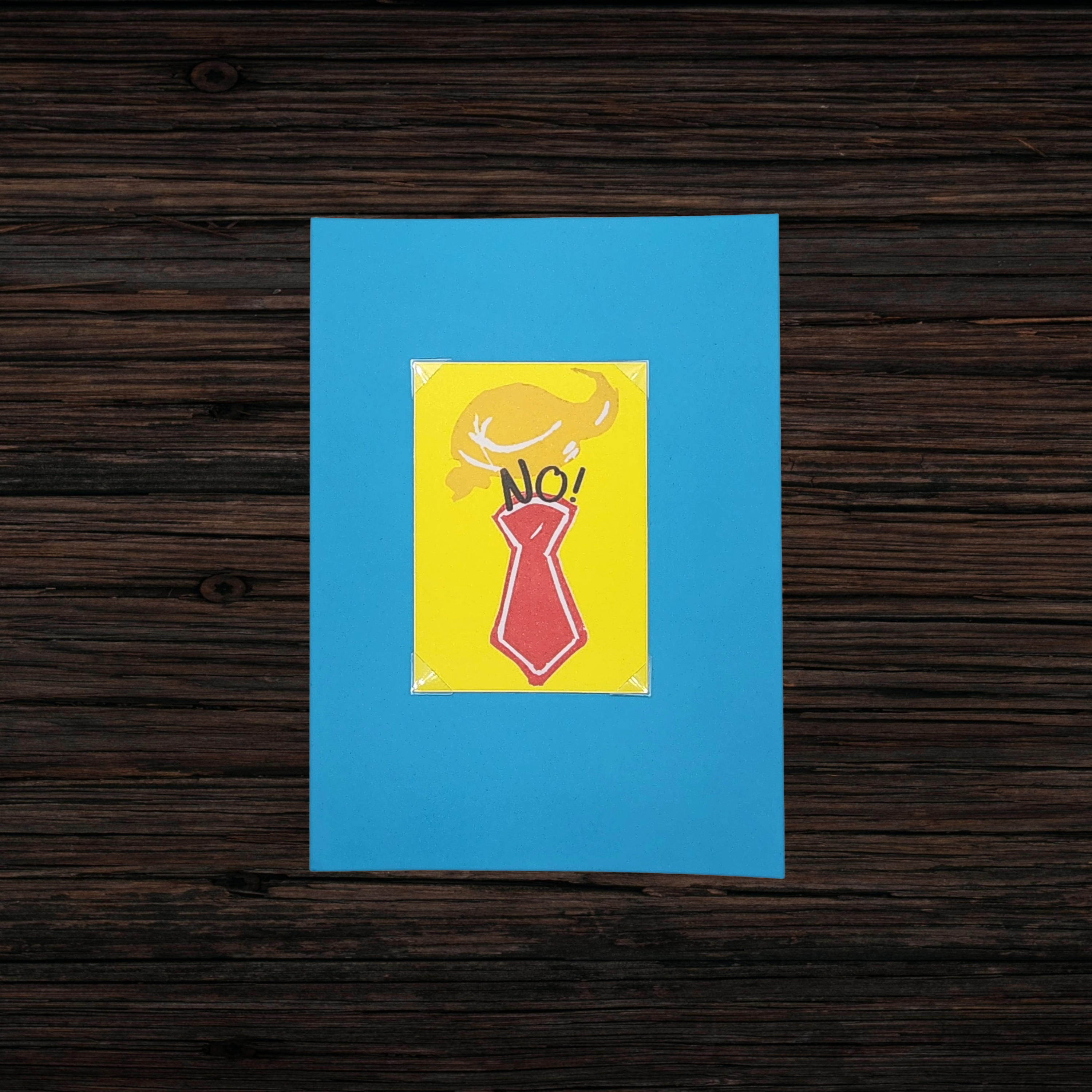 No! | Original Linocut ACEO Print