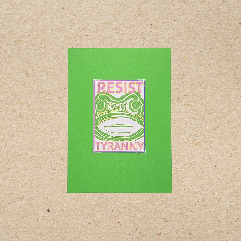 Resist Tyranny | Original Linocut ACEO Print