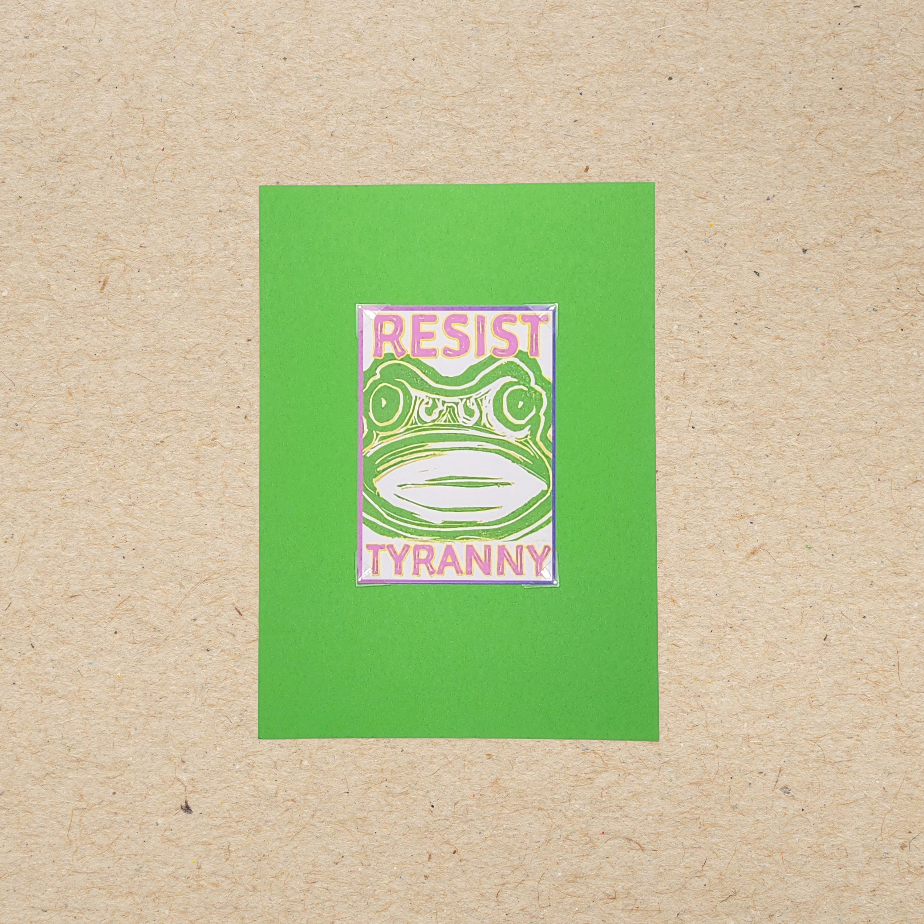 Resist Tyranny | Original Linocut ACEO Print