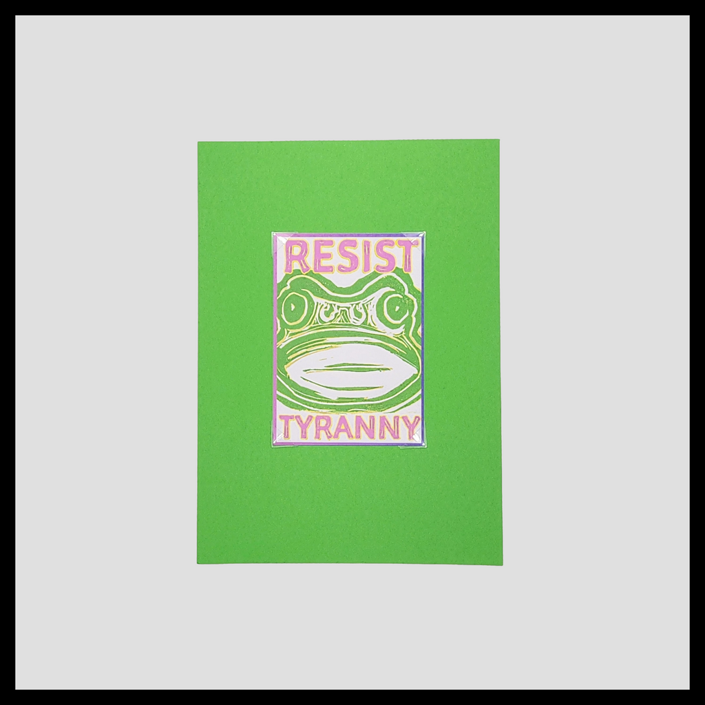 Resist Tyranny | Original Linocut ACEO Print