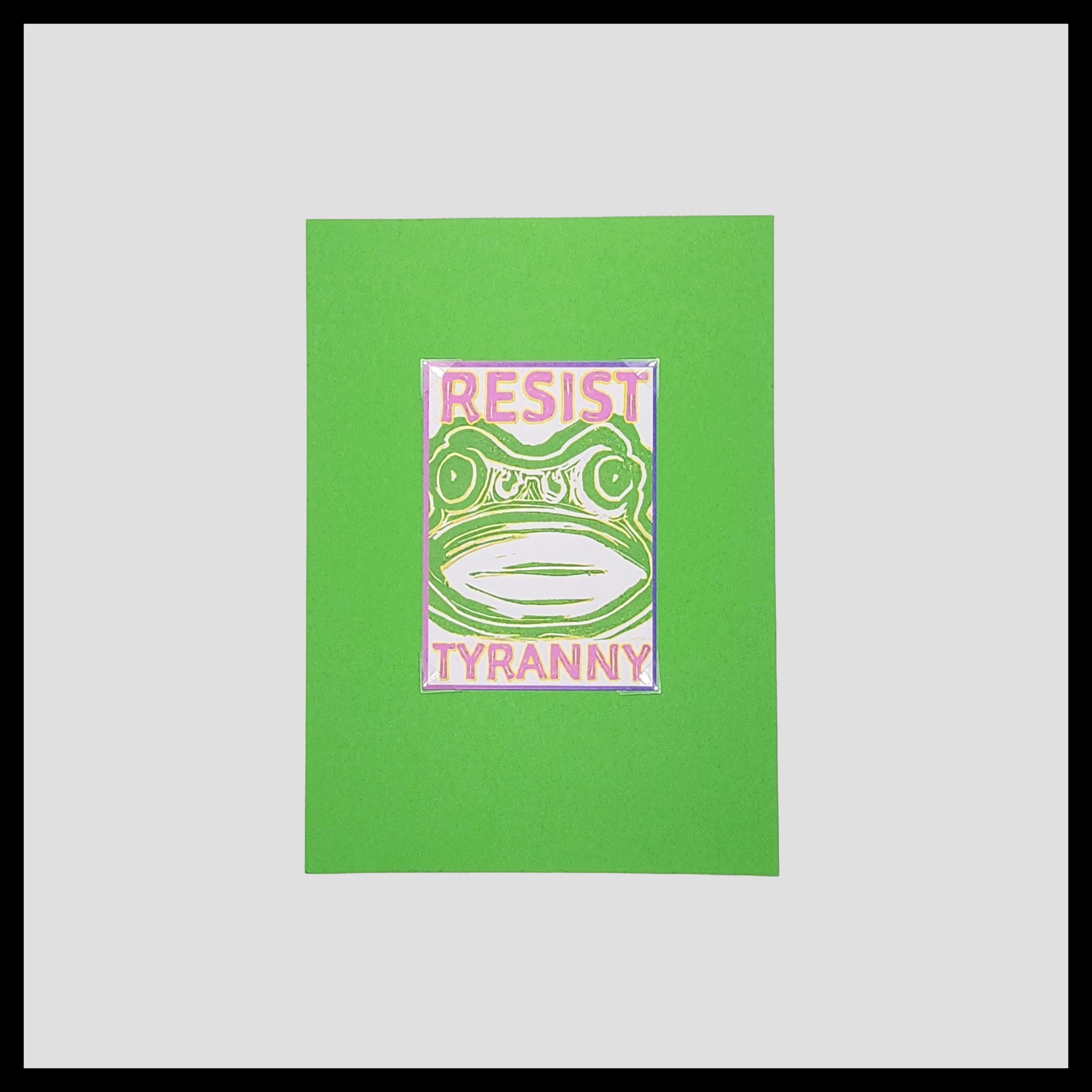 Resist Tyranny | Original Linocut ACEO Print