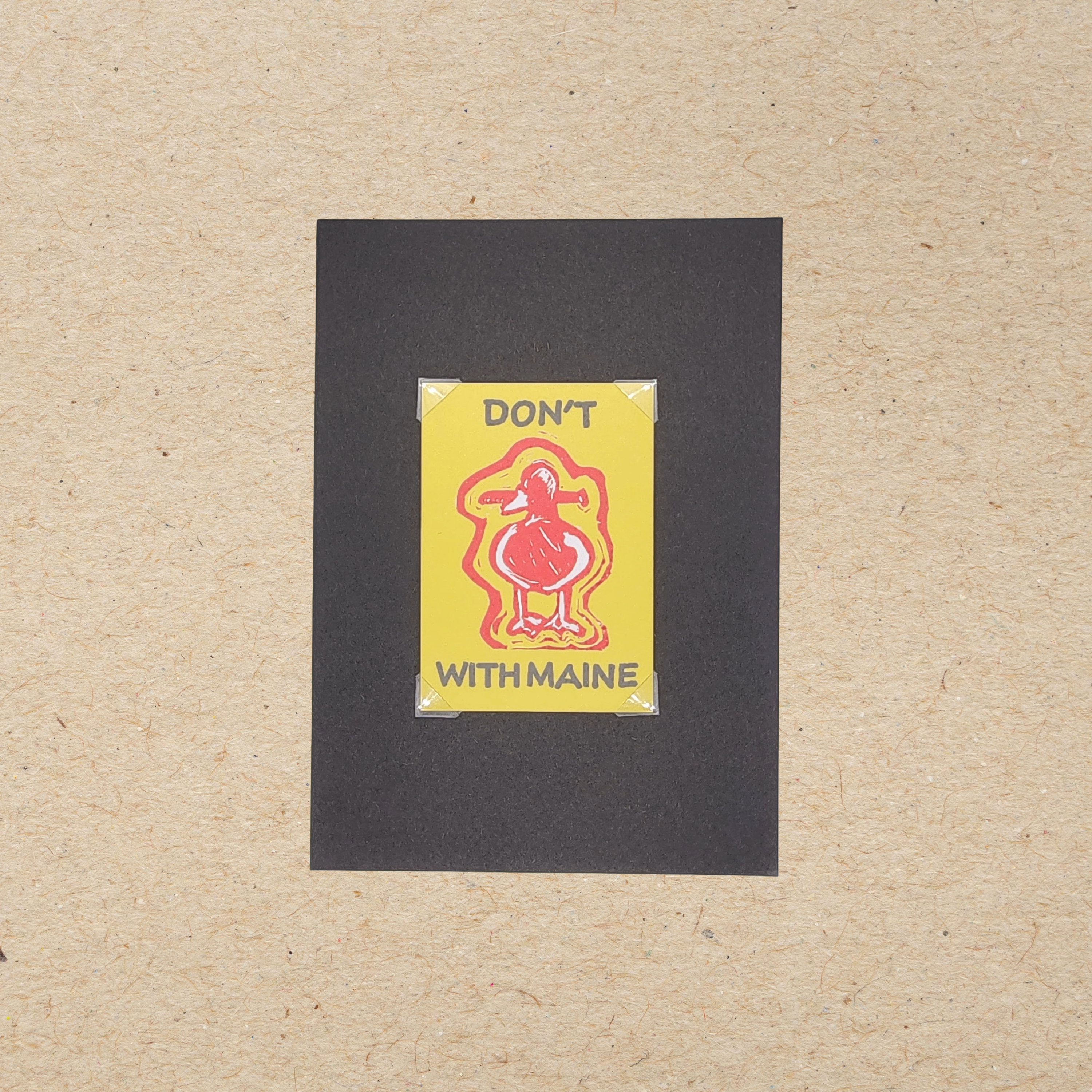 Don't Duck With Maine | Original Linocut ACEO Print