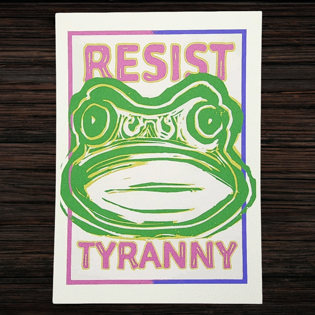 Resist Tyranny | 5x7 Original Hand-Carved Linocut Print