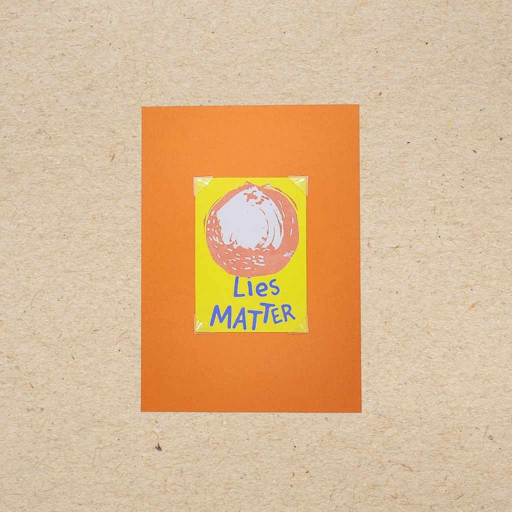 Orange Lies Matter | Original Linocut ACEO Print