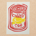 Canned Con | 5x7 Original Hand-Carved Linocut Print
