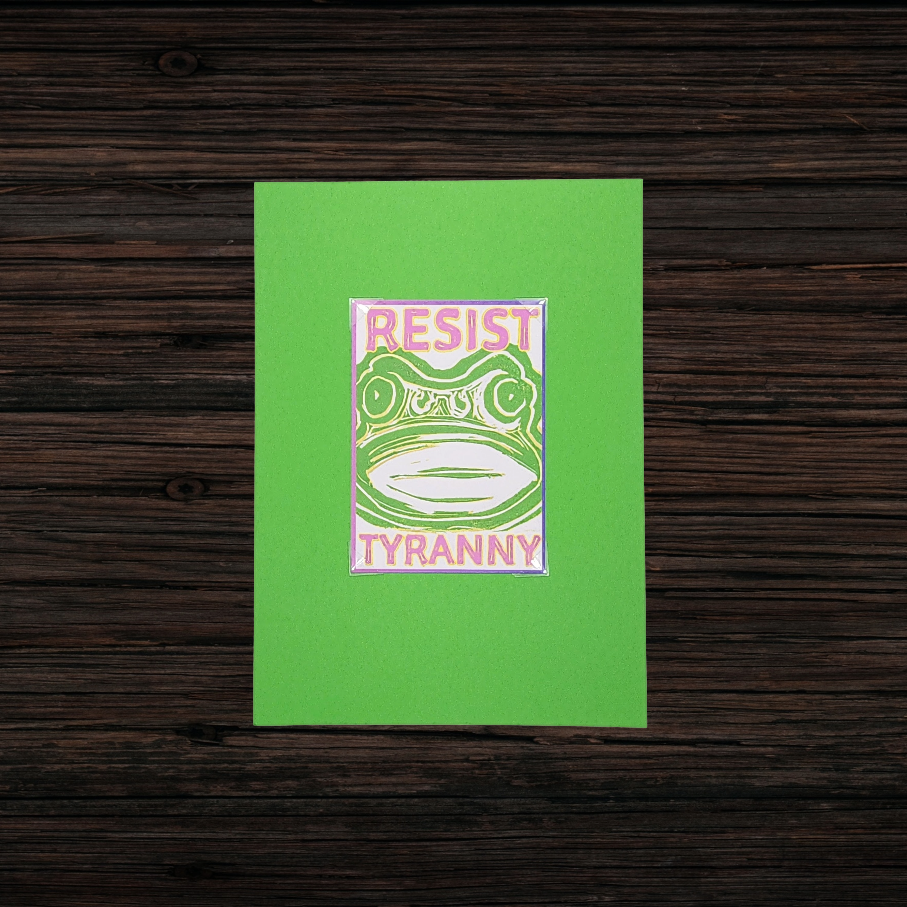 Resist Tyranny | Original Linocut ACEO Print